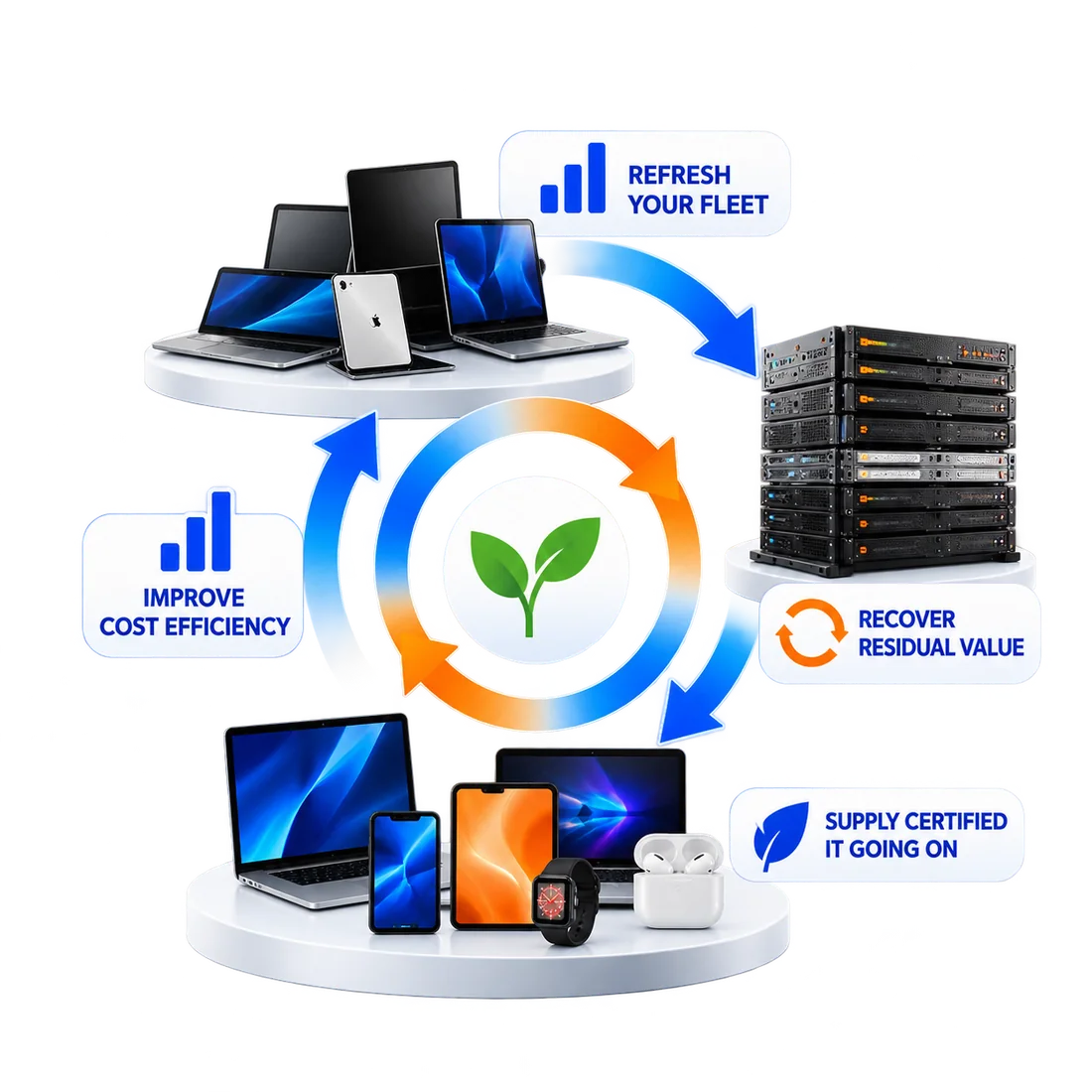 Fleet refresh cycle: recover residual value and supply certified IT