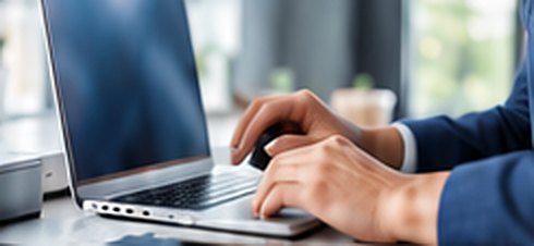 Person working on a laptop